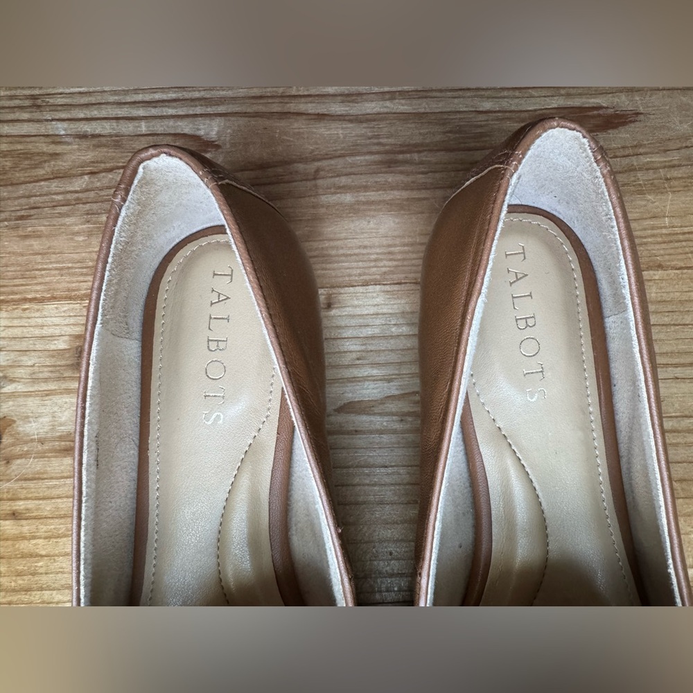 TALBOTS Ryan Twist Nappa Leather Loafers Brown Flats 6.5 - Picture 3 of 8
